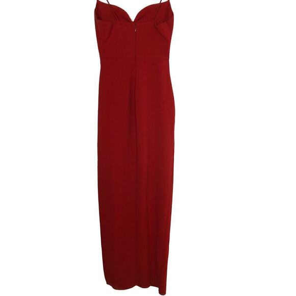 Likely Celinda Dress Sleeveless Cowl Neck Ruched Column Evening Maxi Gown Red 4 - Picture 7 of 16